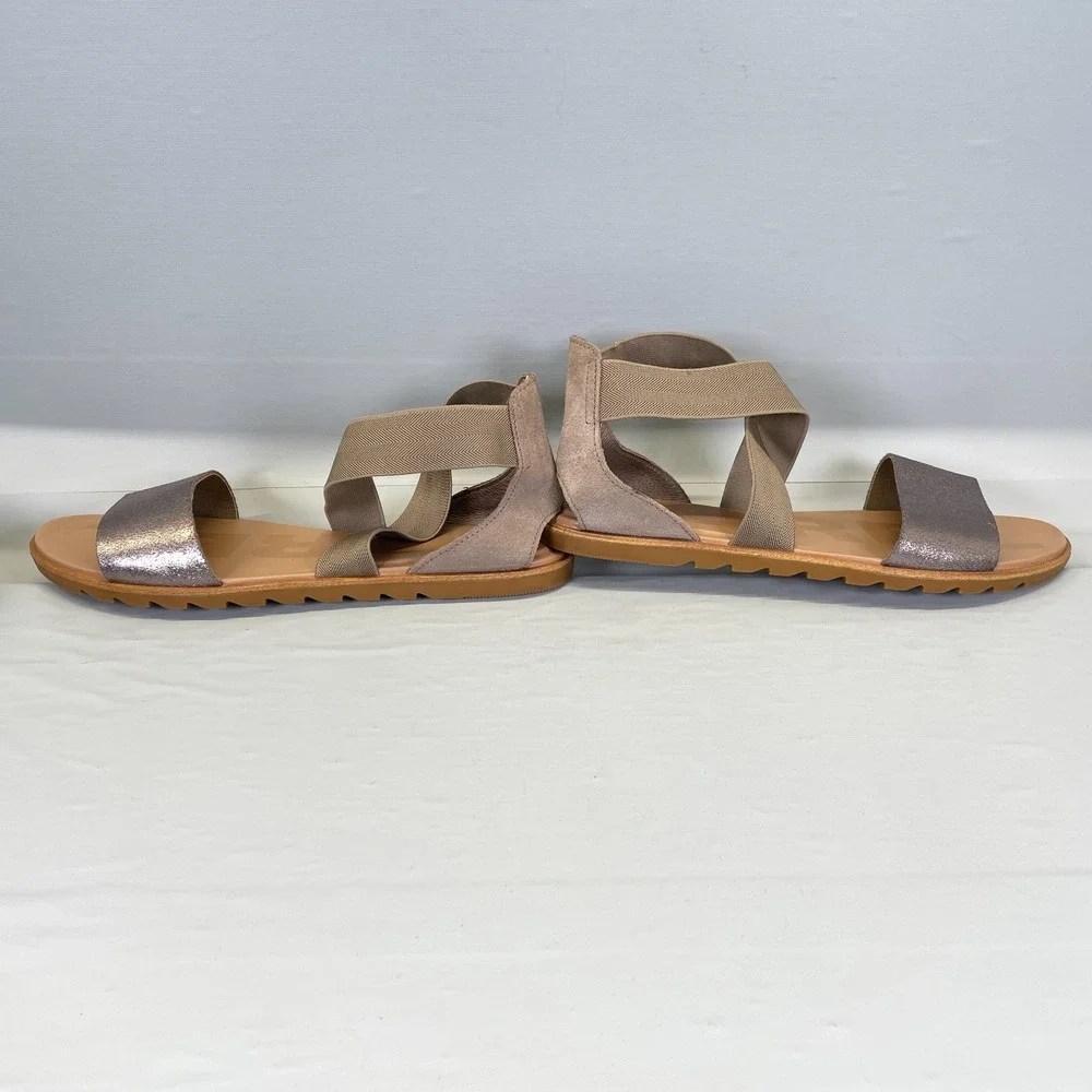 Sorel Ella II Sandals Womens Size 9 Bronze Metallic Strappy Casual Slip On Shoes
